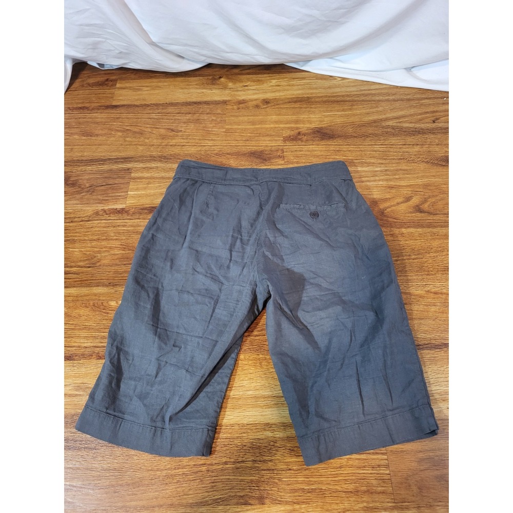 Eileen Fisher Size 2 Gray Long Shorts Linen Blend - Picture 6 of 6